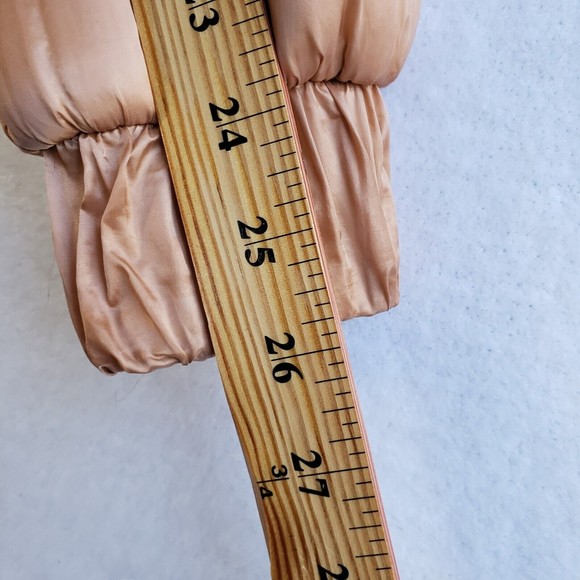 MinkPink Hooded Puffer Jacket Women XS Full Zip Long Sleeve Pockets Gold - Picture 12 of 15